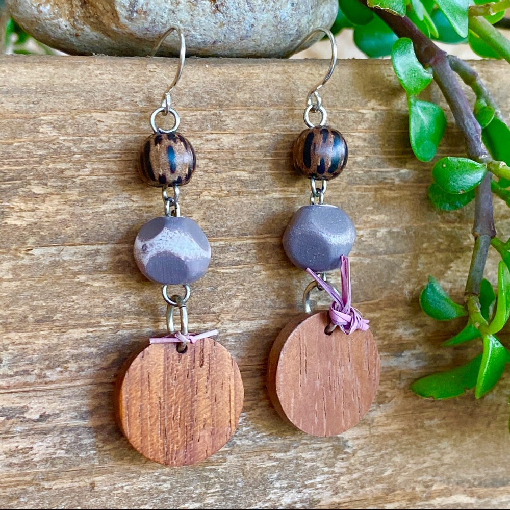 Vintage | Earrings- Rustic Brown Boho
